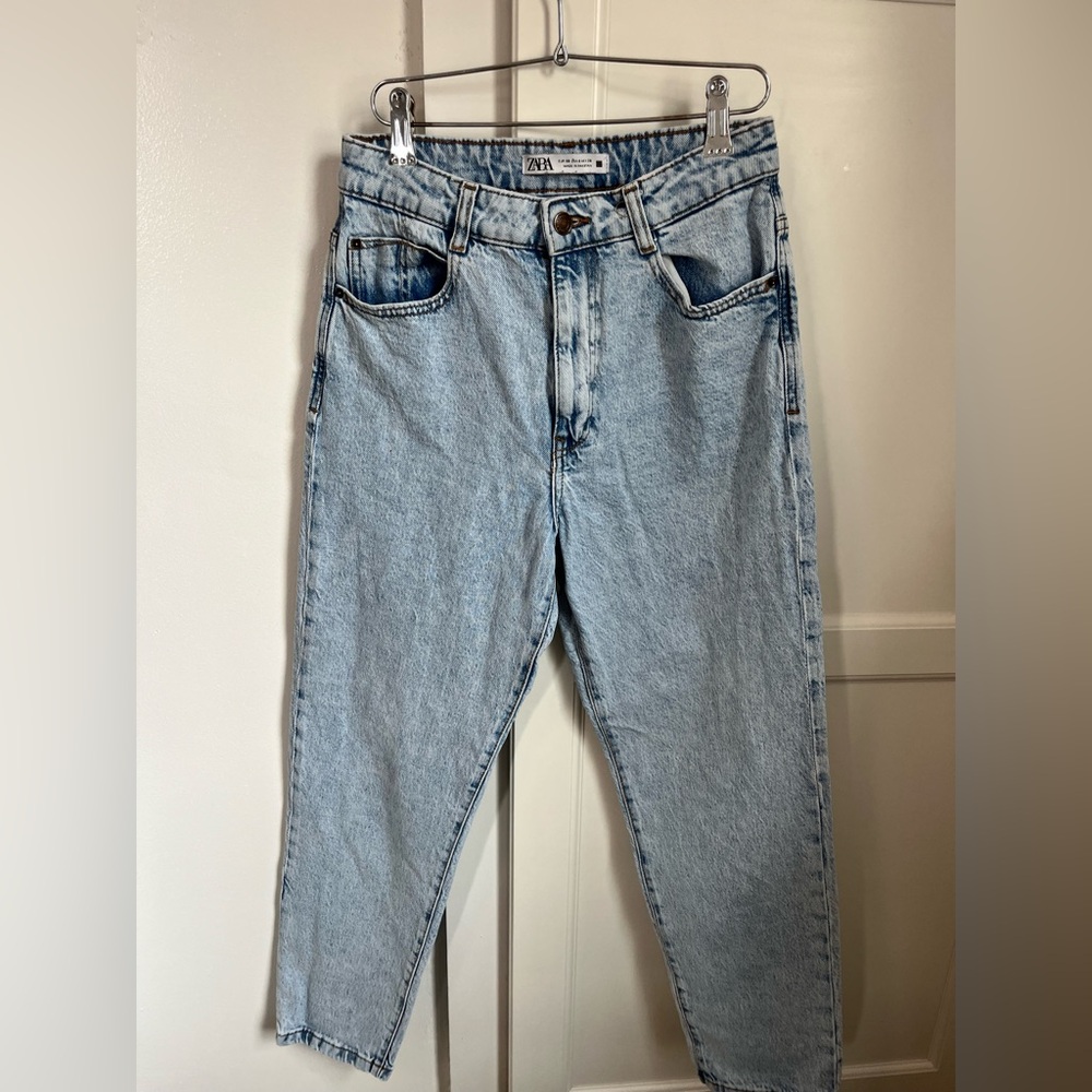 Zara Sky Blue Denim Trousers